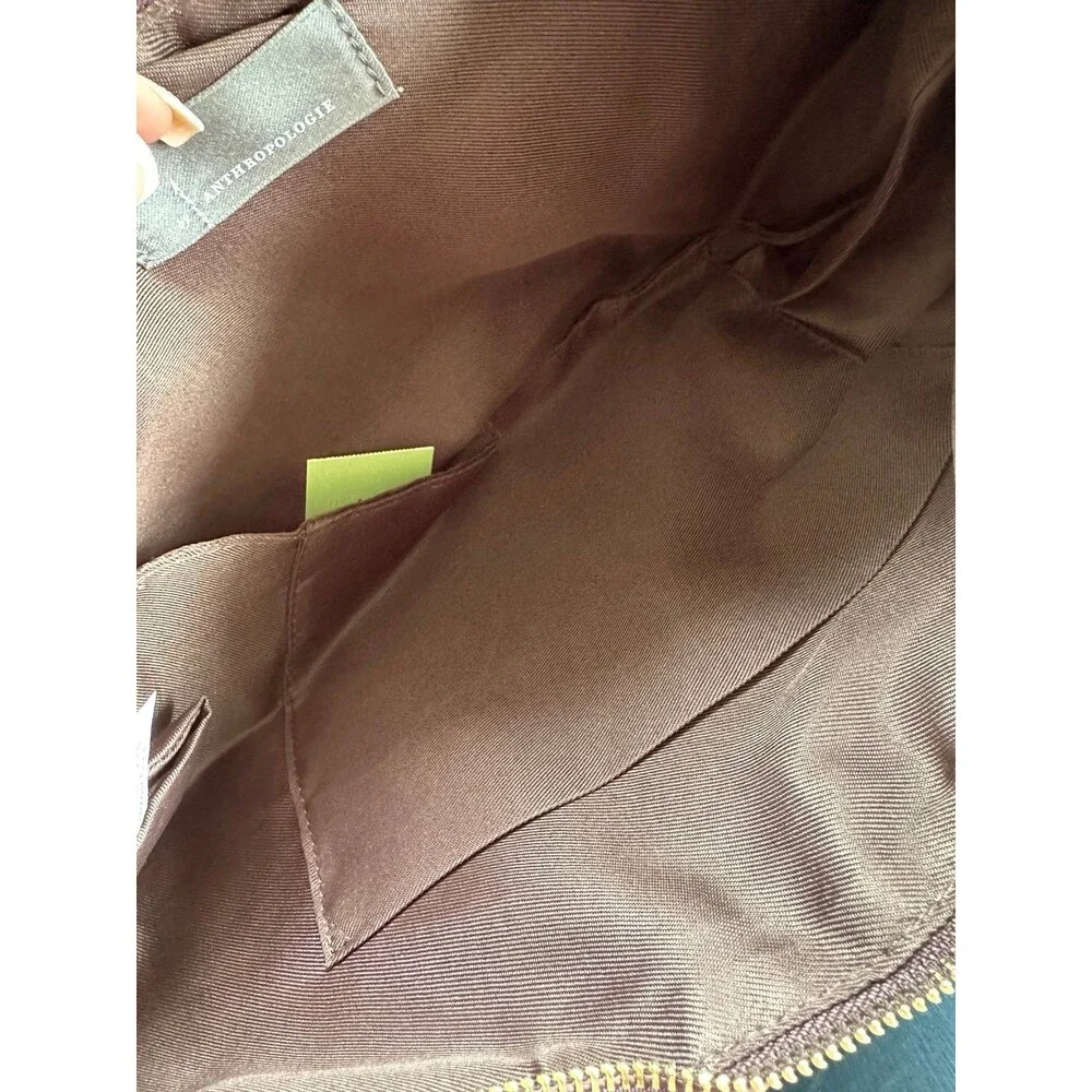 By Anthropologie NWT Coco Chocolate Puffy Hobo Nylon Sling Bag In Zip Closure